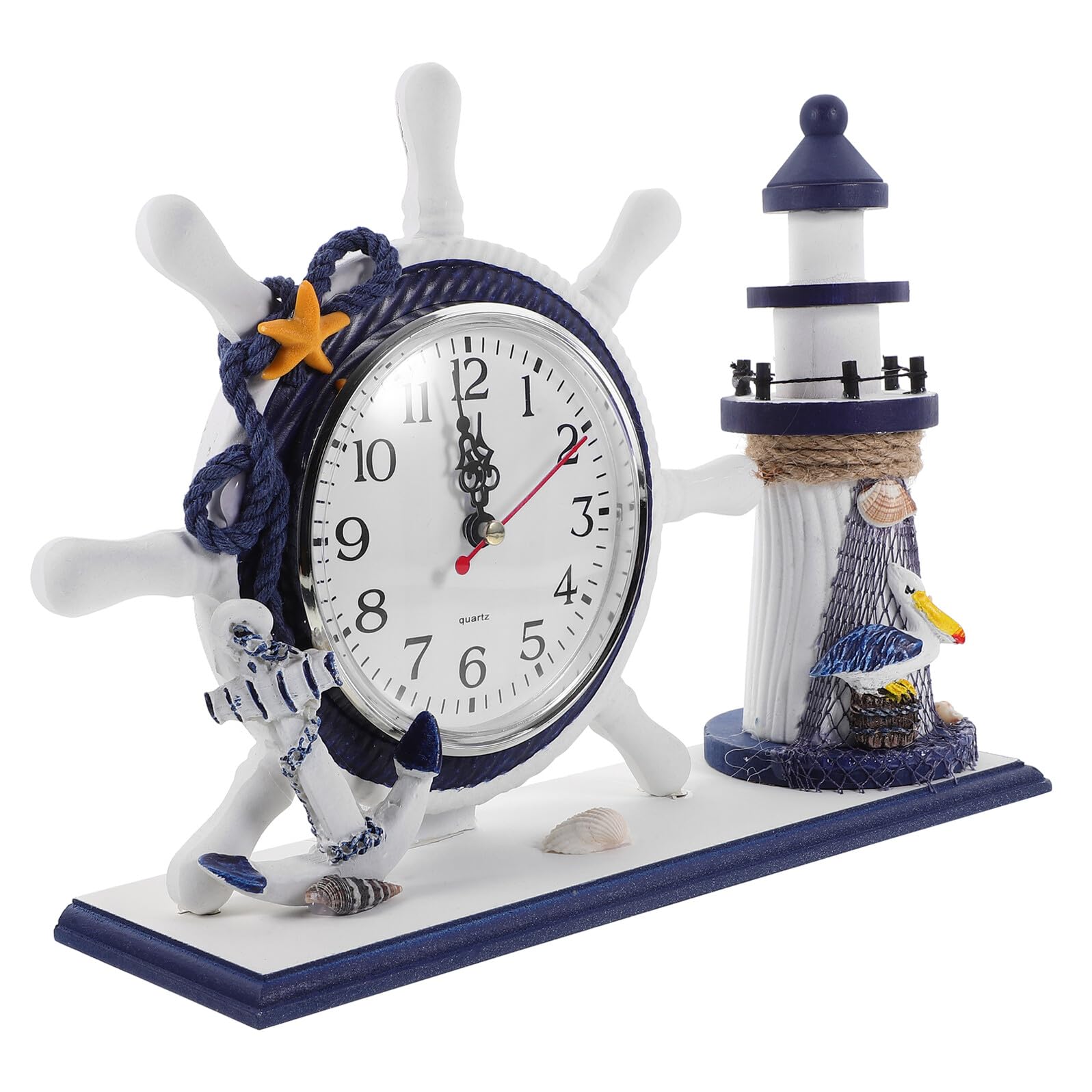 Horloge Murale Silencieuse Lurrose Cadre Photo Bois Style Marin