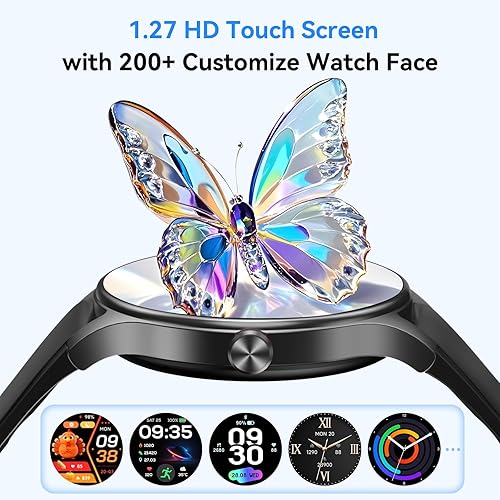 Miniatura 2 de Relojes inteligentes para hombresmujeres (2 bandas), reloj inteligente redondo de 1.27 pulgadas con llamadas Bluetooth (casarespuesta), monitor de