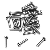 Vista 155 de MroMax 30 tornillos de máquina Phillips de cabeza plana M2 x 0.197 in, acero inoxidable 304 18-8, rosca completa, tornillos de cabeza cruzada gris