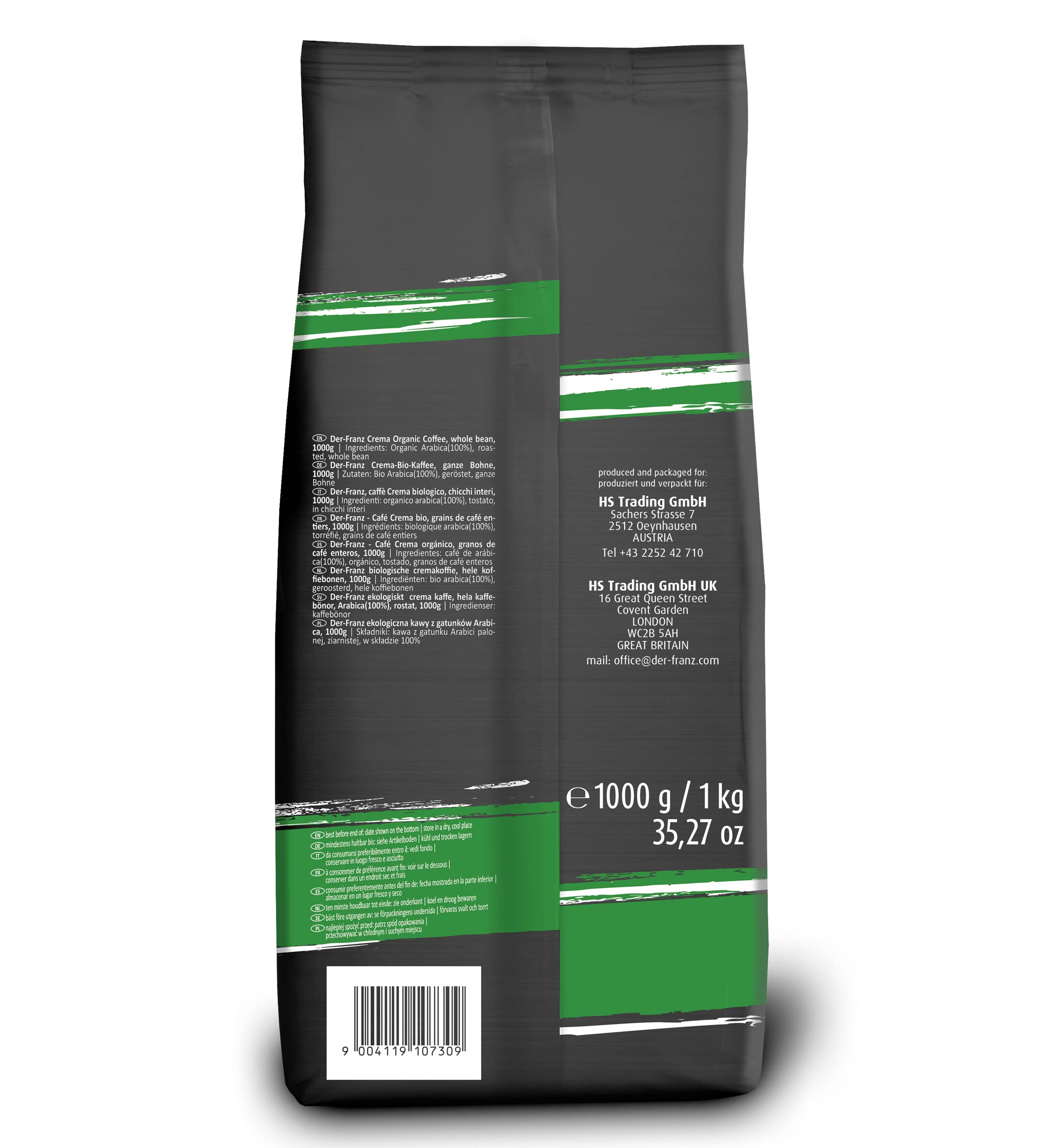 Der-Franz Crema bio Café, moulu, 1000 g
