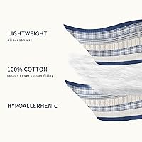 Vista 34 de Homzard King Size Quilt Set, Grey White Snowflake Striped Comforter Set,Cotton Gray Bedspread King Size, Lightweight Comforter Fall Bedding 3 Piece