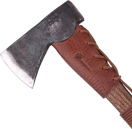 Miniatura 9 de Protector de cuello de hacha de cuero, cubiertas para mango de hacha para púas de jardinería o protector de hachas de campamento (collar de hacha 03