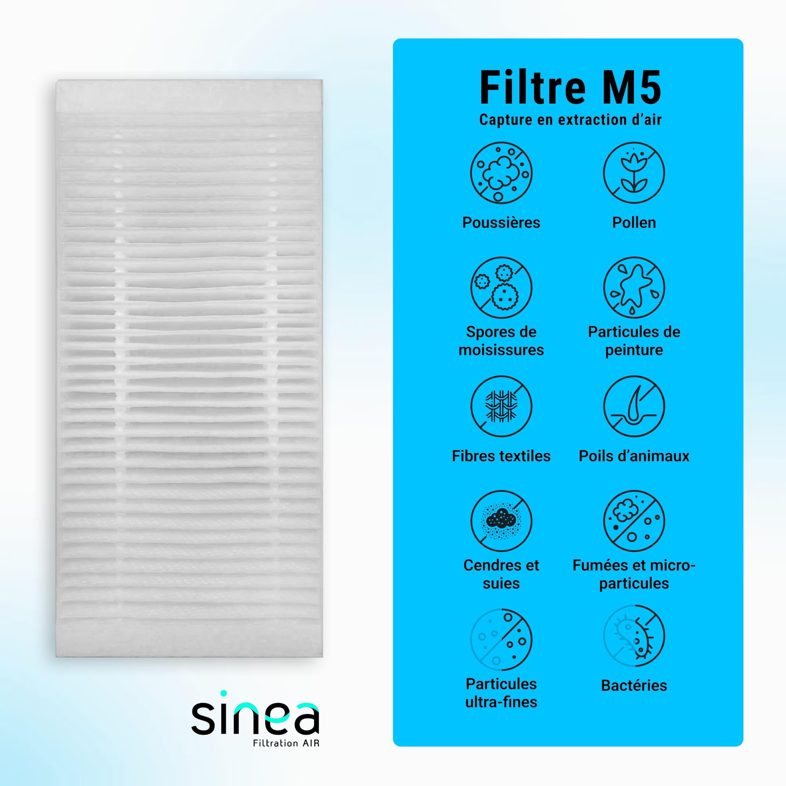 Filtro superior – Filtros M5 + G4 compatibles VMC de doble flujo UNELVENT DOMEO 210 y ecuación ATACAMA