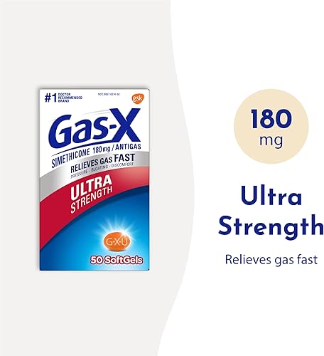 Miniatura 2 de Gas-X Cápsulas blandas de alivio de gases ultra fuertes con simeticona, 180 mg para aliviar la hinchazón, 50 unidades