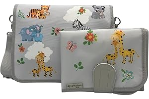 4 Nature Diaper Clutch Bag with Built-in Reusable Changing Pad & Wipe Pocket