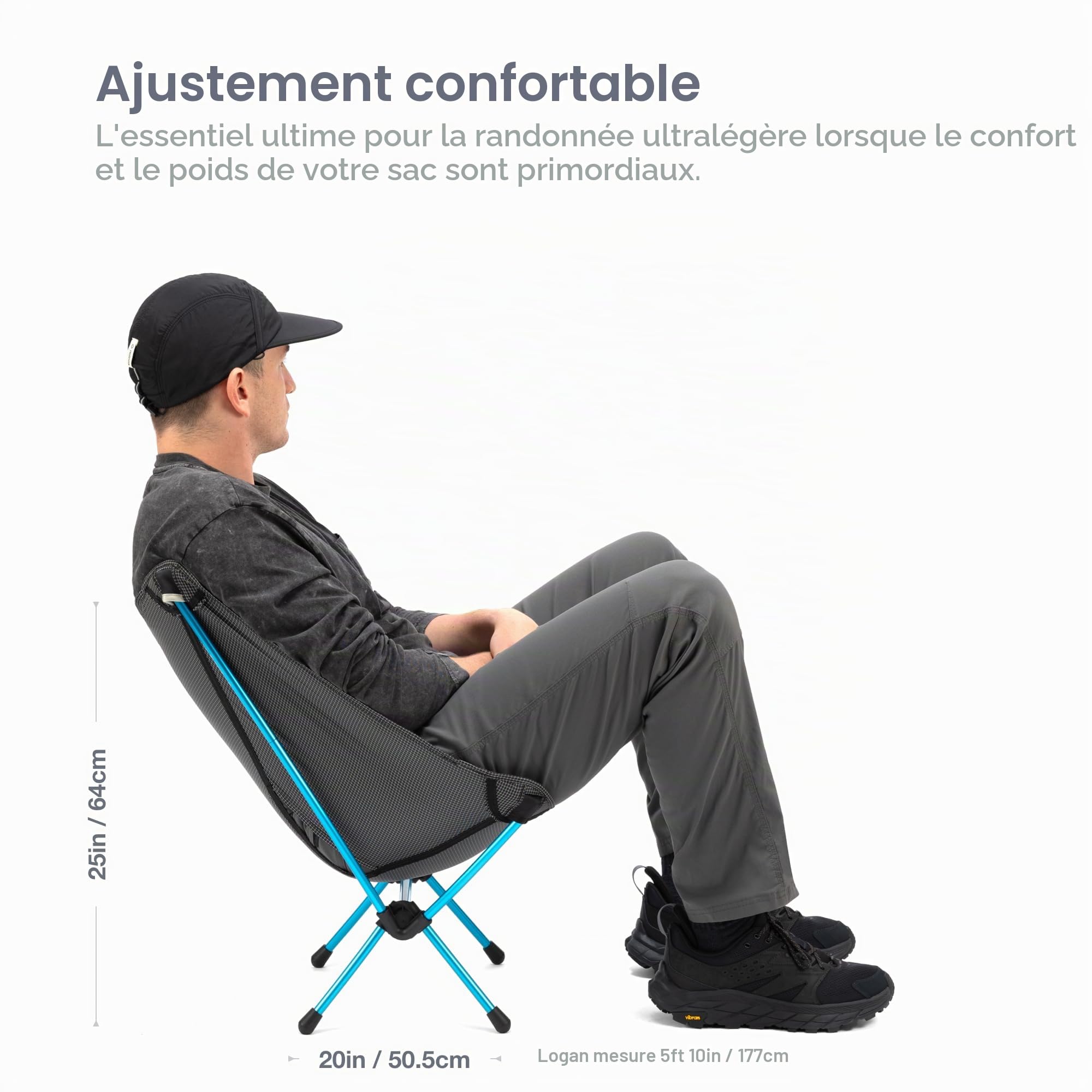 Helinox Chair Zero | La Chaise la Plus légère de Tous Les Temps - Le summum du Design et de l'innovation (Black)