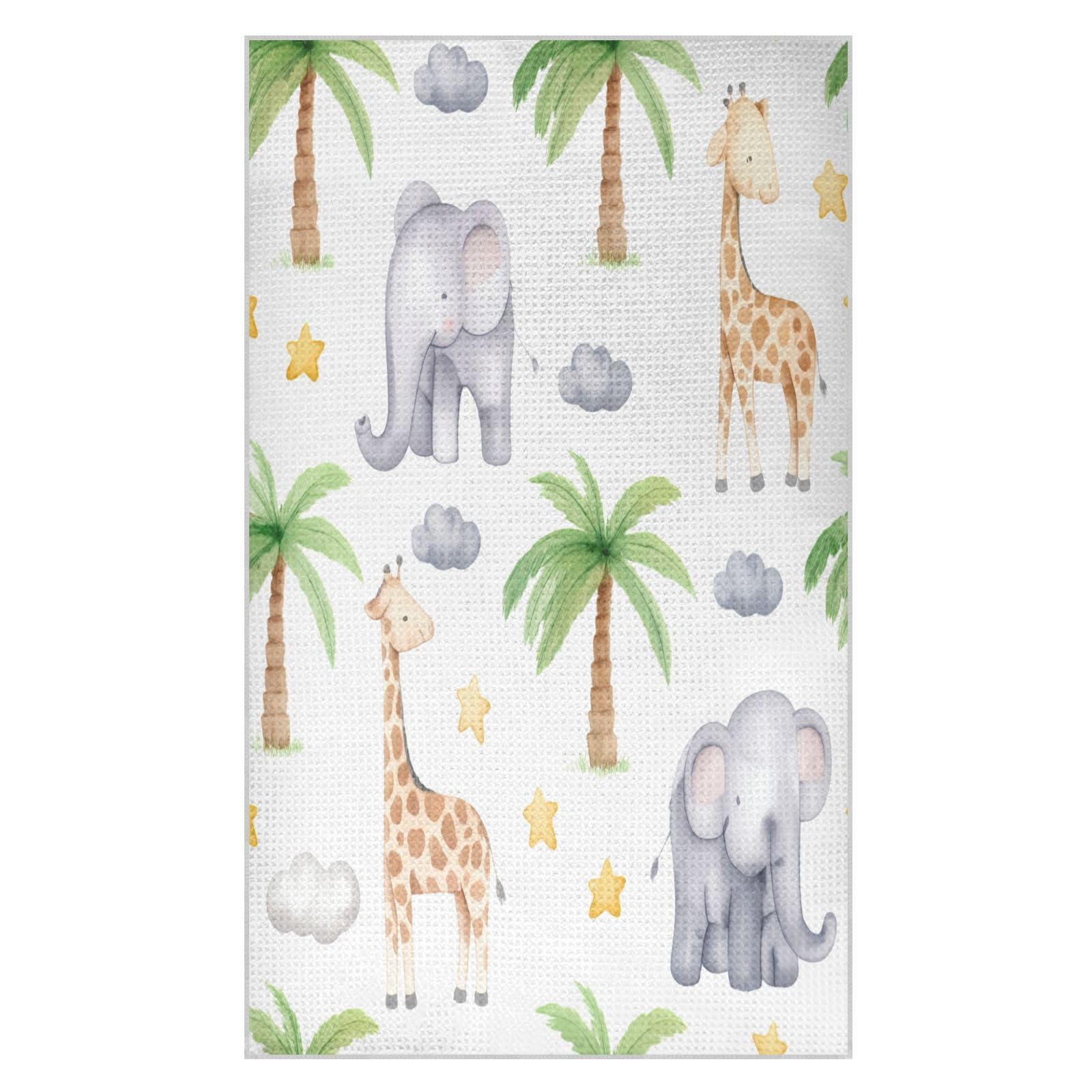 BURSTDDY Cartoon Animals (2) Kitchen Towels,Absorbent Dish Towels 2 Pack