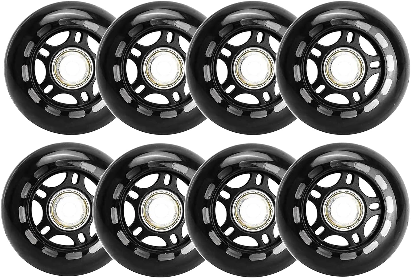 8 Pack Roller Skate Replacement Wheels 64MM 68MM 70MM Inline Skate Silent PU Wheels for Skateboards Scooters Roller Skating Luggage