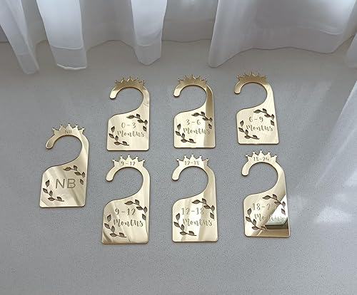 Divisores de armario para bebé, juego de 7 organizadores de ropa de bebé con espejo acrílico para armario, hogar, guardería, desde recién nacidos