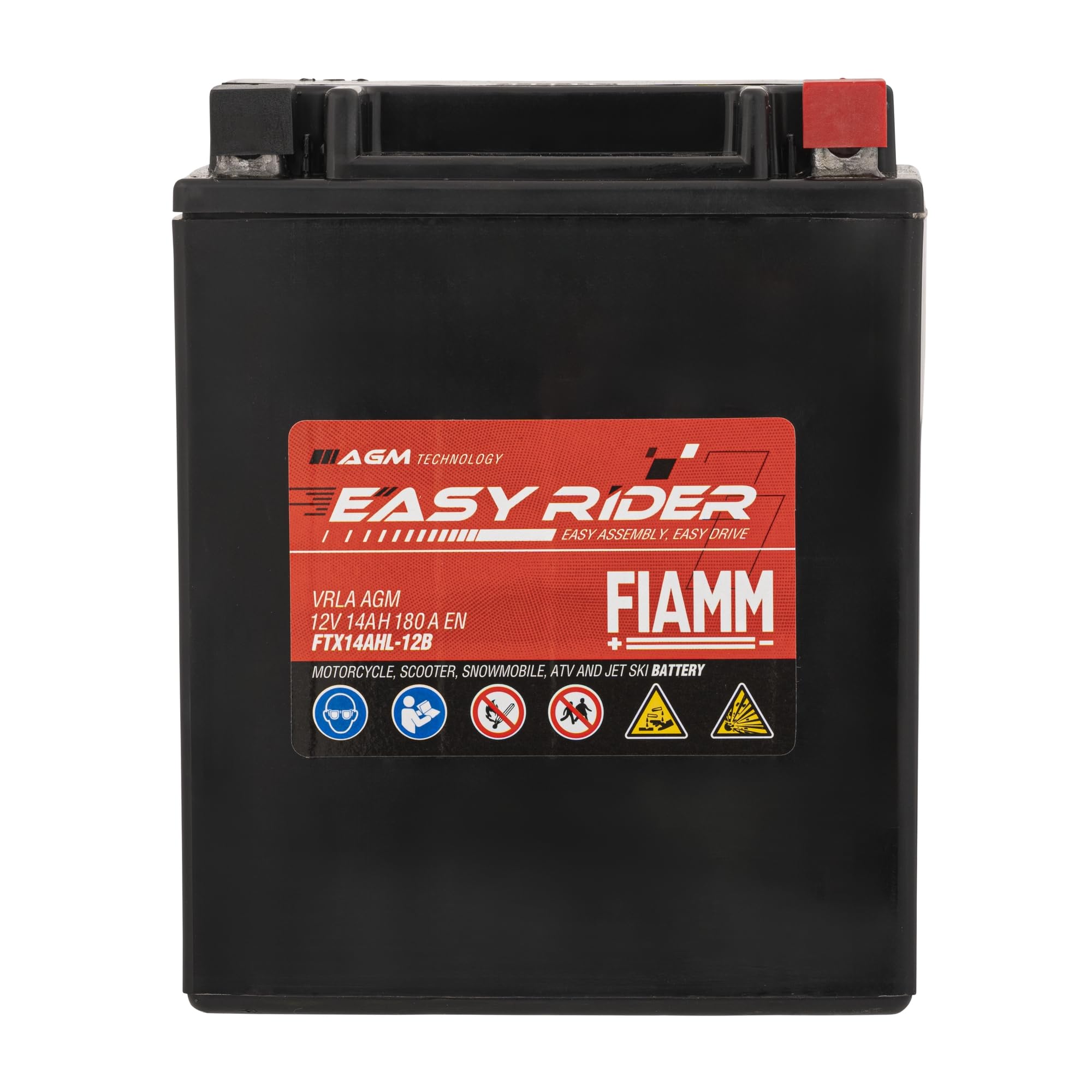 Fiamm Batteria per Moto e Scooter FTX14AHL-12B 14AH 180A, Batteria Easy Rider AGM Technology, Massima Potenza di Avvio,Senza Manutenzione, Già Carica, Pronta all'Uso, Adatta a Scooter e Moto | AGM Technology, Massima Potenza di Avvio,Senza Manutenzione, G