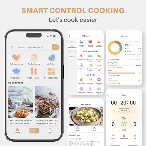 Miniatura 9 de KITCHENIDEA Kody29 Smart Food Processor, 21 in 1 Multicooker and Cooking Robot with 1,400+ Guided Recipes, 11 Accessories, WiFi Built-In