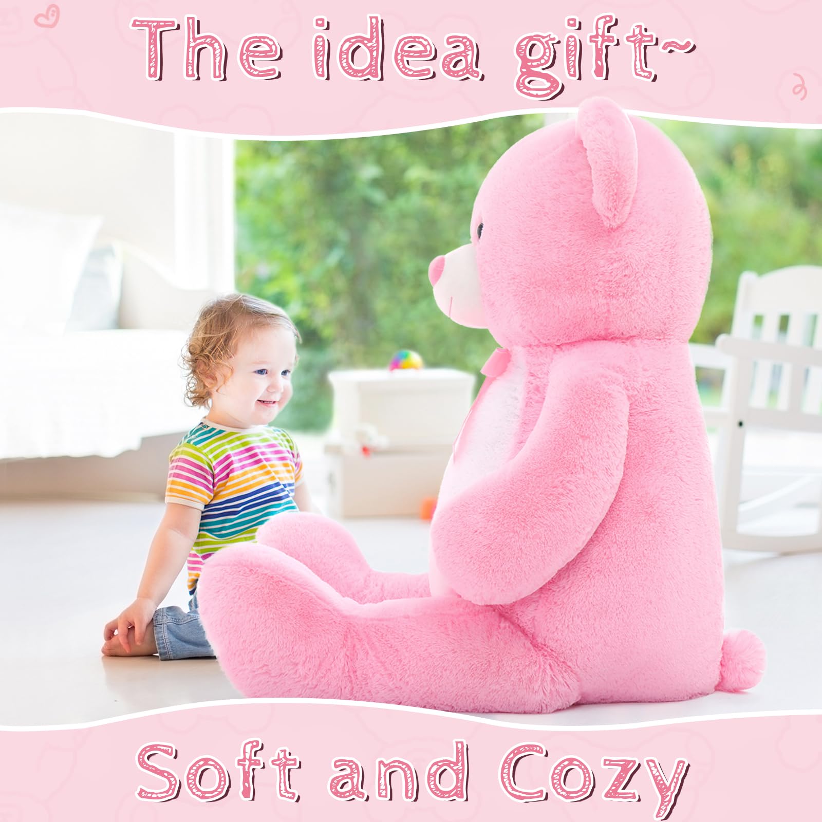 Amazon.co.jp: Tezituor ピンク ジャイアント テディベア 52インチ