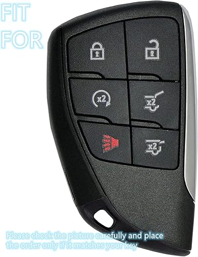 Miniatura 2 de Funda de silicona para llavero remoto sin llave para GMC Yukon Chevy Chevrolet Suburban Tahoe GM-13541565 (6 botones) (rosa + morado)