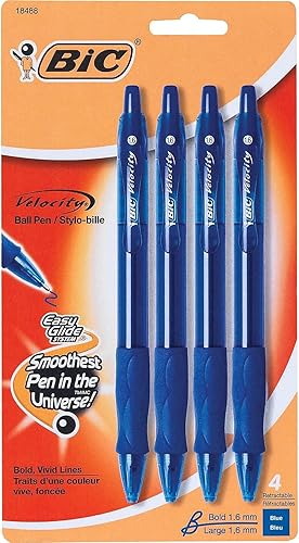Miniatura 6 de BIC Velocity Bold Bolígrafo retráctil con trazo grueso de 006 pulg color negro 12 unidades Azul