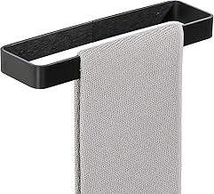 SAYAYO Bathroom Towel Racks No Drill 30 cm Adhesive Towel Bar Bathroom Towel Rack Black Hanger Towel Bathroom Adhesive for Bathroom and Kitchen, EGYS24030-300-3M-B