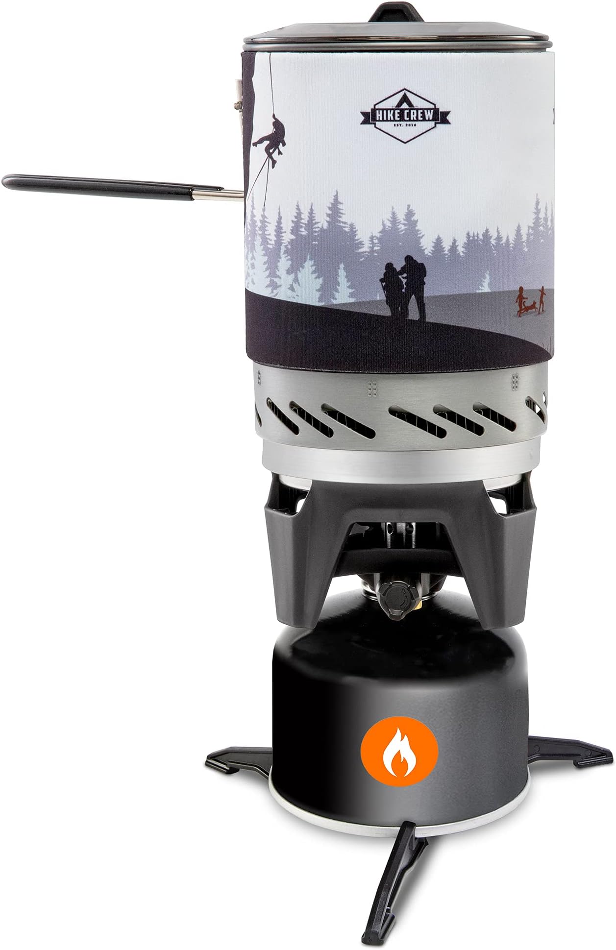 Portable Gas Powered Stove top & Cooking System, Compact Camping Cooktop with 1L Pot, Silicone Lid, Folding Handle & Carry Bag, Perfect for Camping, Hiking, Backpacking, Survival & Emergenc