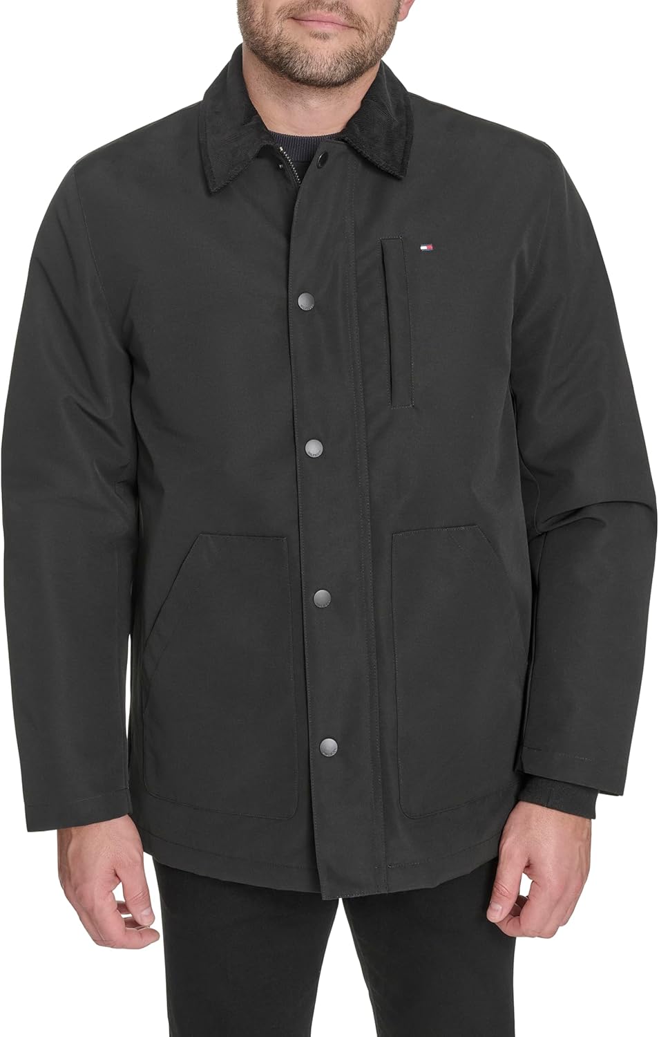 Tommy Hilfiger mens Barn Jacket With Corduroy Collar