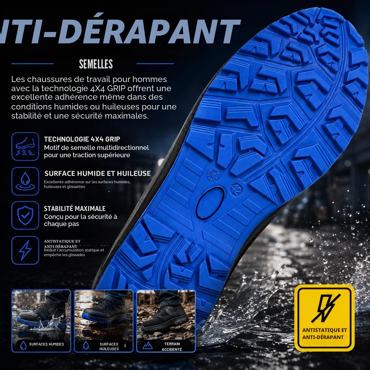 BWOLF Spire S3 Chaussures De Travail Homme Hautes Chaussure De Securite Femmes Unisex, Imperméables, Résistantes À l'huile, 4x4 Grip