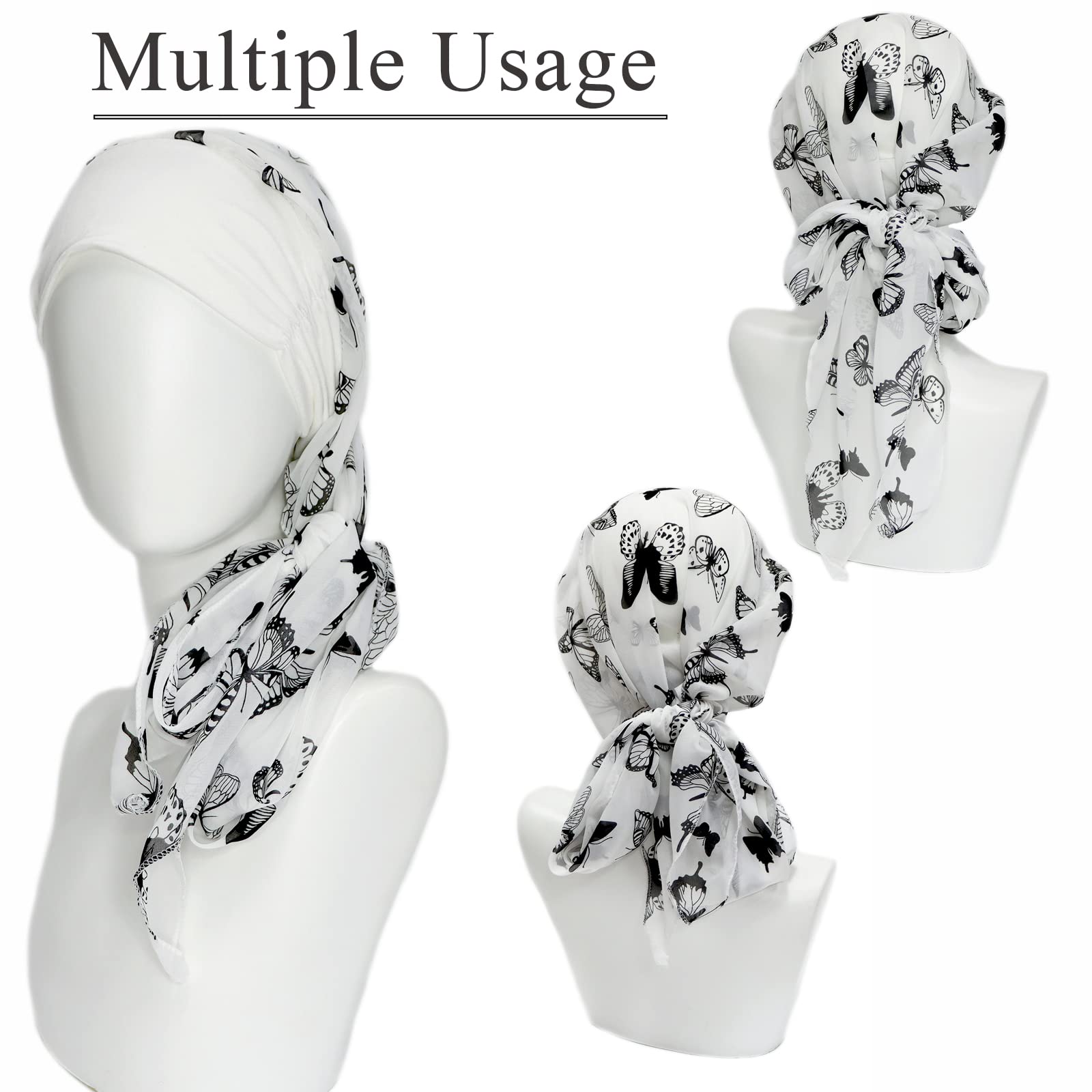 Couvre-chef pour femme - Bonnet de sommeil - Écharpe pour chauve - Chapeaux contre le cancer - Turbans