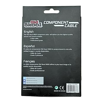 Old Skool Silver-Plated HDTV High-Definition HD TV Component Cable for Xbox