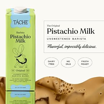 Tache Unsweetened Barista Pistachio Milk, Plant- Based Creamer (6 X 32 oz)