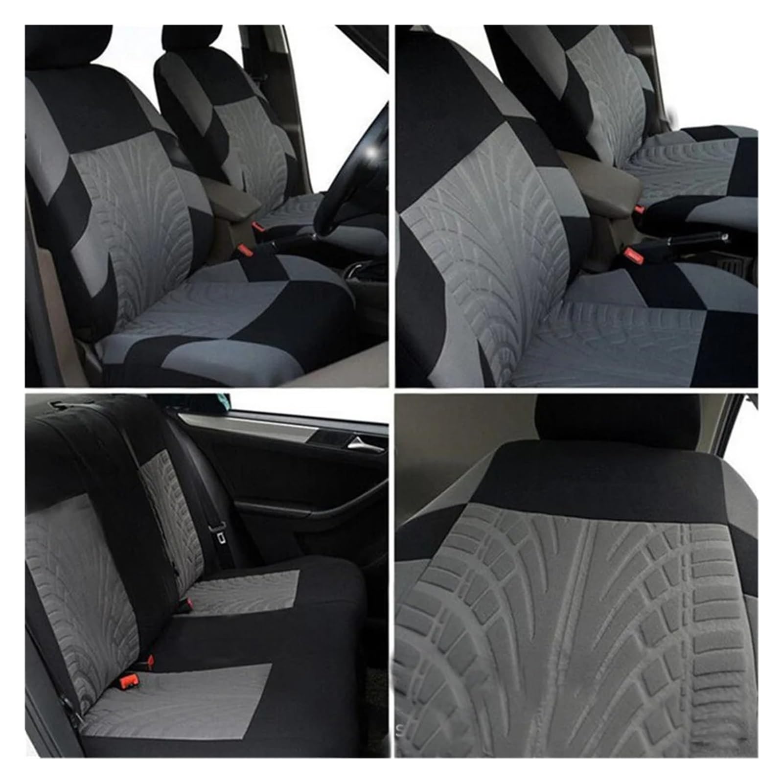 Juego Completo Fundas para Asientos Coche Tela Universales para Delanteros Bajos Compatibles con Airbag Asiento Dividido Lavable Fundas Asientos Coche(2Seats-Beige)