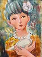 少女の肖像 油彩画 F4サイズ 2018年制作 藤井勉「少女」買取実績｜【公式】美術品・絵画買取センター