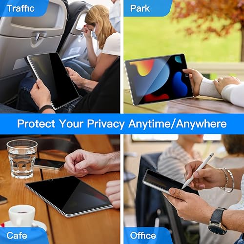 Miniatura 7 de JETech Protector de pantalla de privacidad para iPad de 10.2 pulgadas (987 generación, 202120202019), película de vidrio templado antiespía, 1
