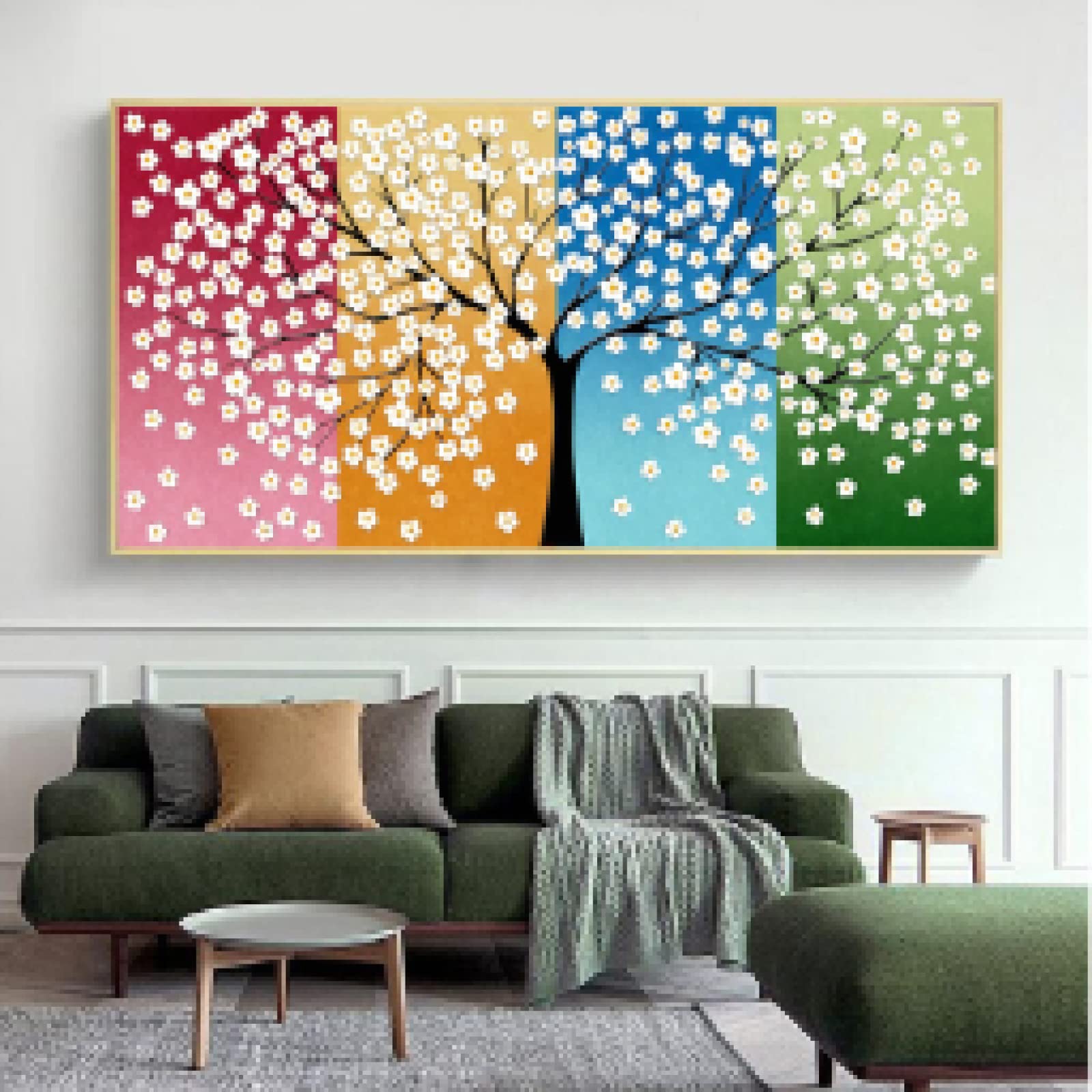 Art mural grand format tableau arbre abstrait de qualité supérieure 90x180 - 8