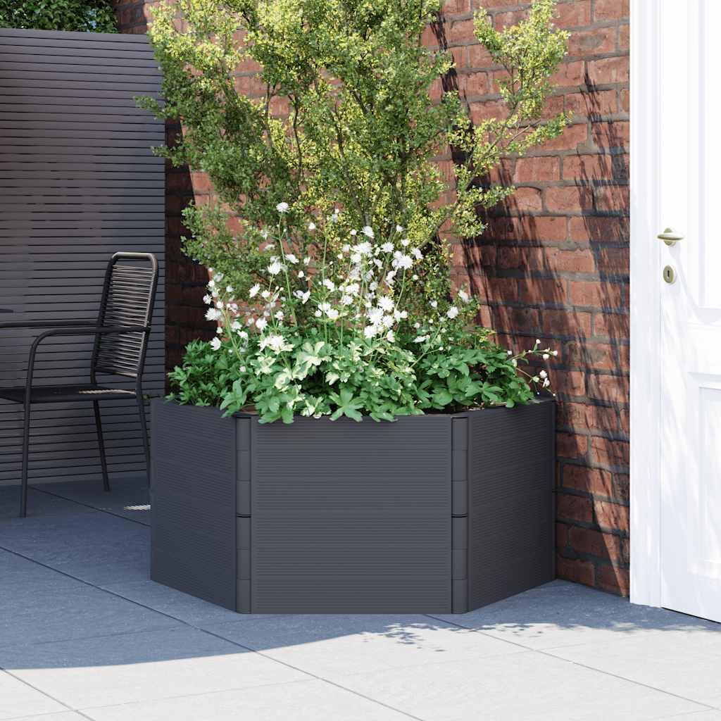 Pot de fleurs de jardin anthracite PP