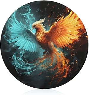 Fire And Water Phoenix Tempered Glass Cutting Boards for Kitchen | Round Cutting Board for Kitchen Counter Protector, Clear Countertop Tray, Scratch Resistant, Heat Resistant