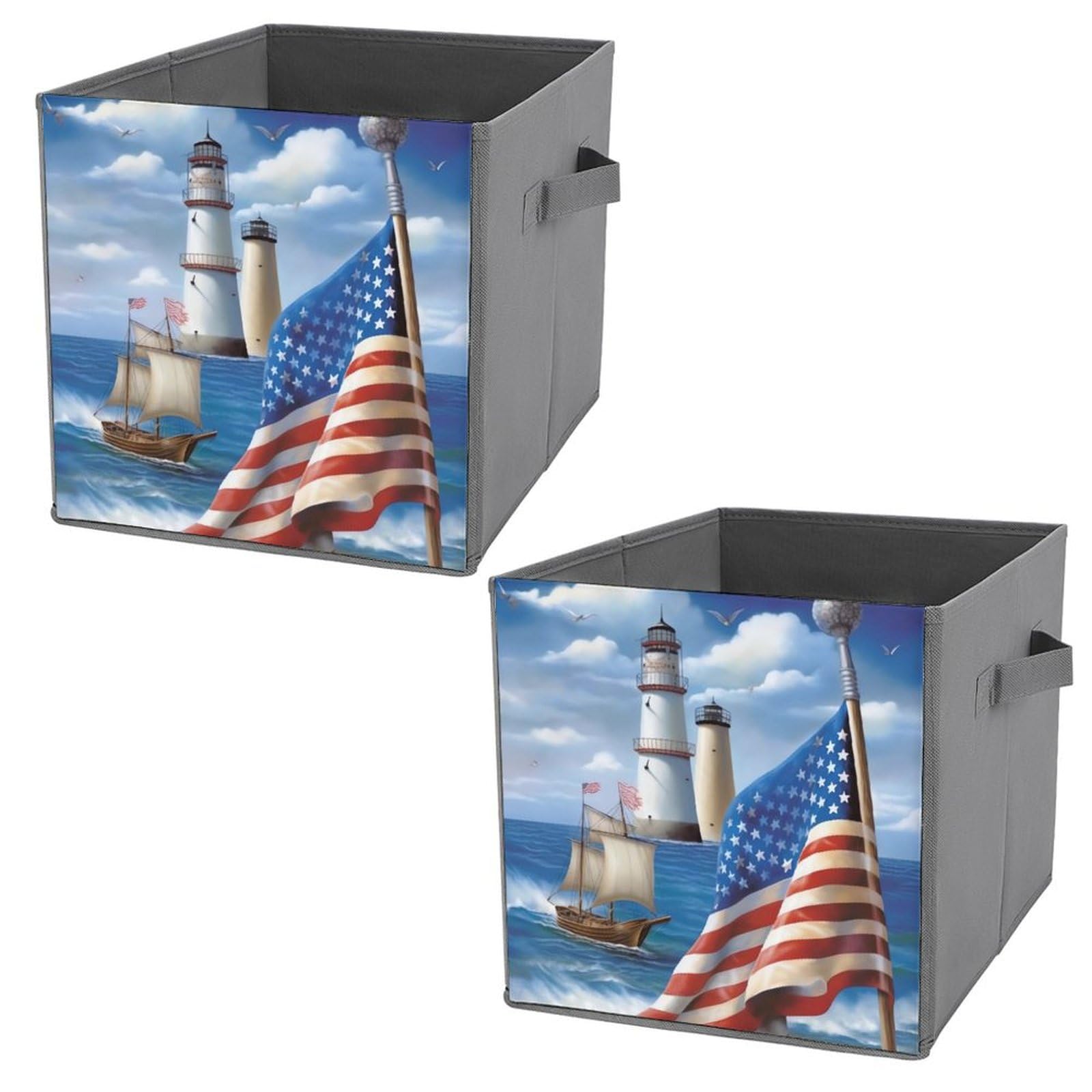 Boîtes de rangement patriotiques pliables pour vêtements et livres