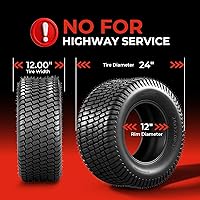 Vista 2 de 2 piezas de neumáticos nuevos de 4 capas 24x12.00-12 para cortacésped MOTOOS 24x12x12