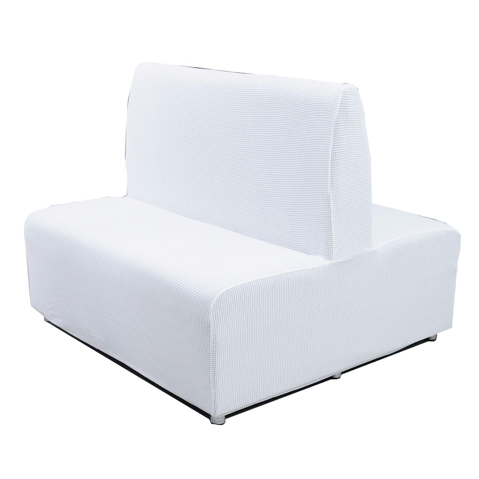 Leomix Armless Sofa Card Seat Cover, Futon Cover Stretch Protector Slipcovers, 2-Seater Settee loveseat Couch Bed Covers,F,Double sided seat