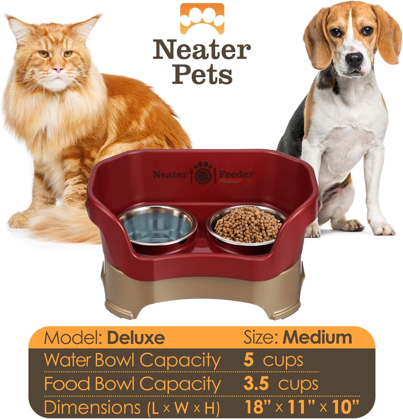Pet Supplies Neater Feeder Deluxe Small Dog Cranberry The Mess Proof Elevated Bowls No S... Cat