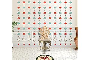 6-Pack Indian Paper Lotus Hanging Decor - Enchanting DIY Pooja Backdrop for Diwali Celebrations