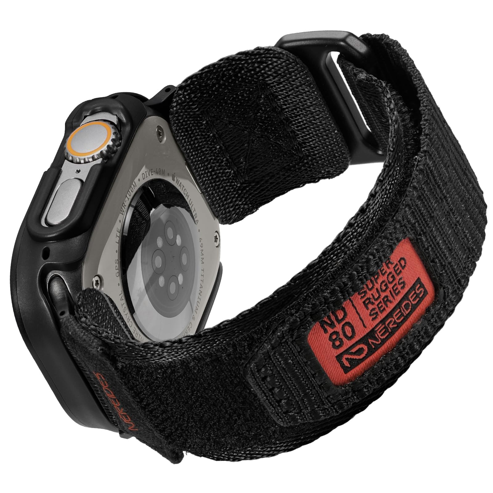 Nereides Armband mit Schutzcase für Apple Watch 45mm 46mm 49mm, Klettverschluss Sportarmband mit Gehäuse für iWatch Ultra 3 2 1 und Series 11 10 9 8 7