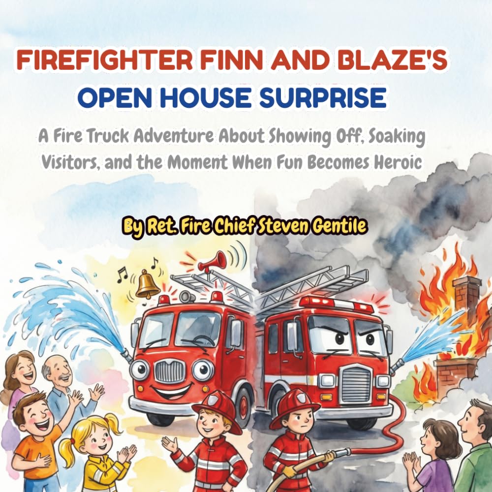 FIREFIGHTER FINN AND BLAZE'S OPEN HOUSE SURPRISE: A Fire Truck Adventure About Showing Off, Soaking Visitors, and the Moment When Fun Becomes Heroic (new illustrated books for firefighter finn)