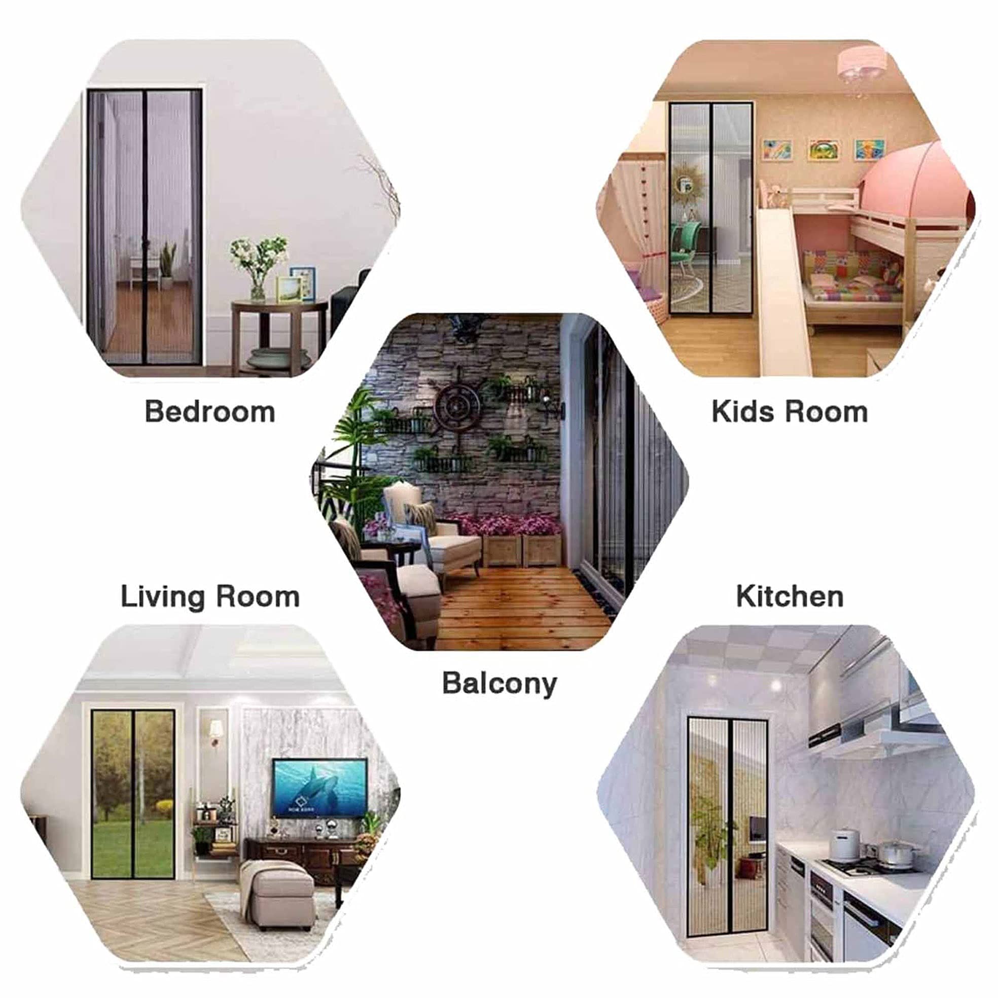 Moustiquaire Sur Mesure Aimantée 95 X 205 Cm Facile À Installer Sans