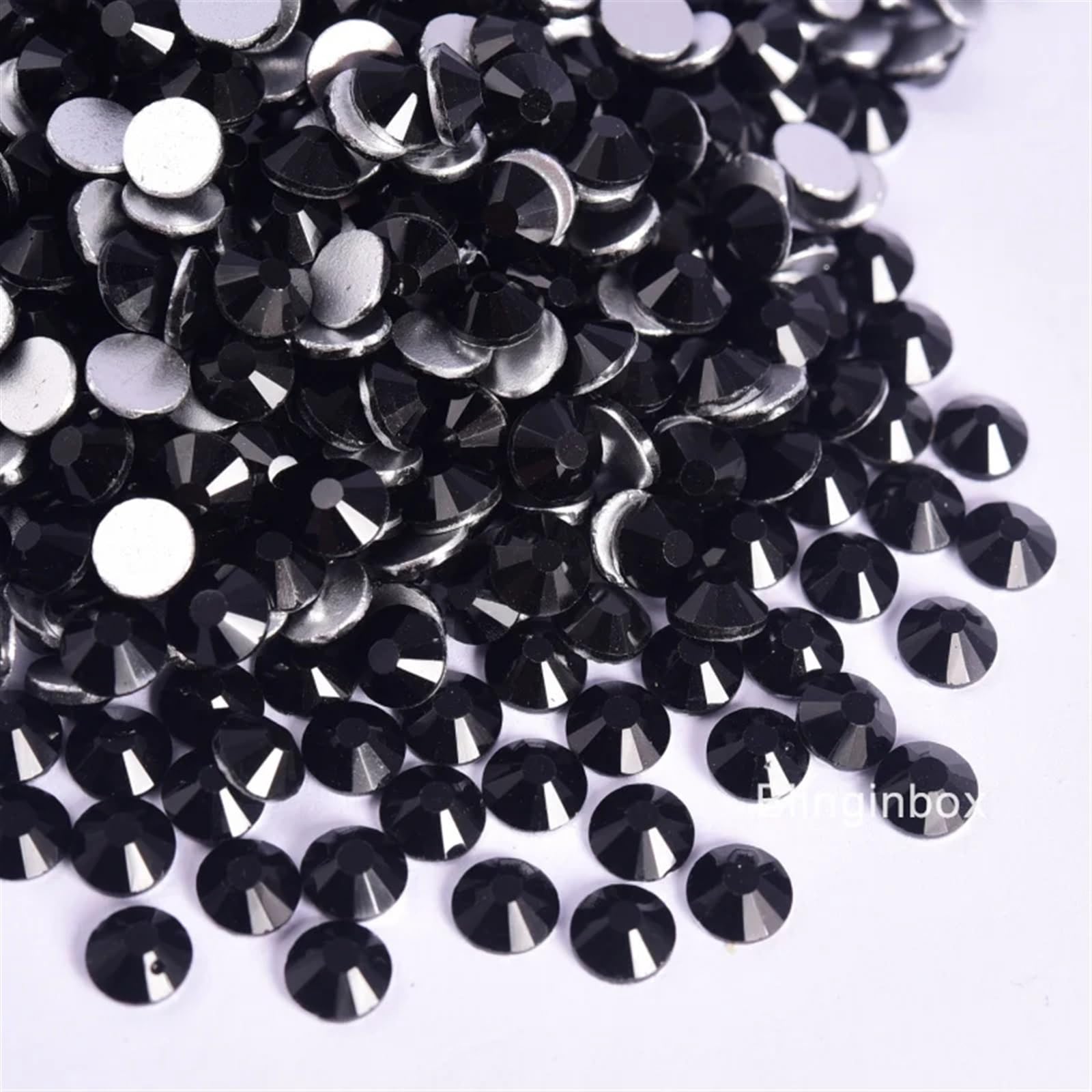 Strass Hotfix piatti per nail art, Strass Non Termoadesivi Neri Misure Multiple 14400pz(Ss16-14400pcs)