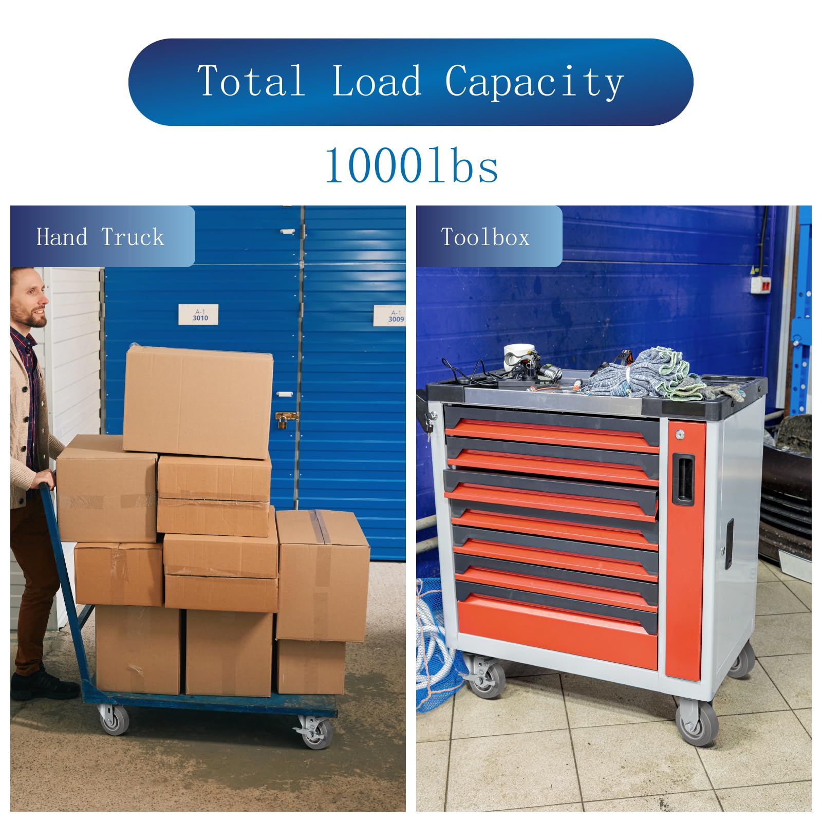 Ruedas resistentes de 8,9 cm con freno, ruedas para carro, muebles, banco de trabajo - Capacidad de carga de 453,6 kg en total (2 frenos y 2 rígidos)