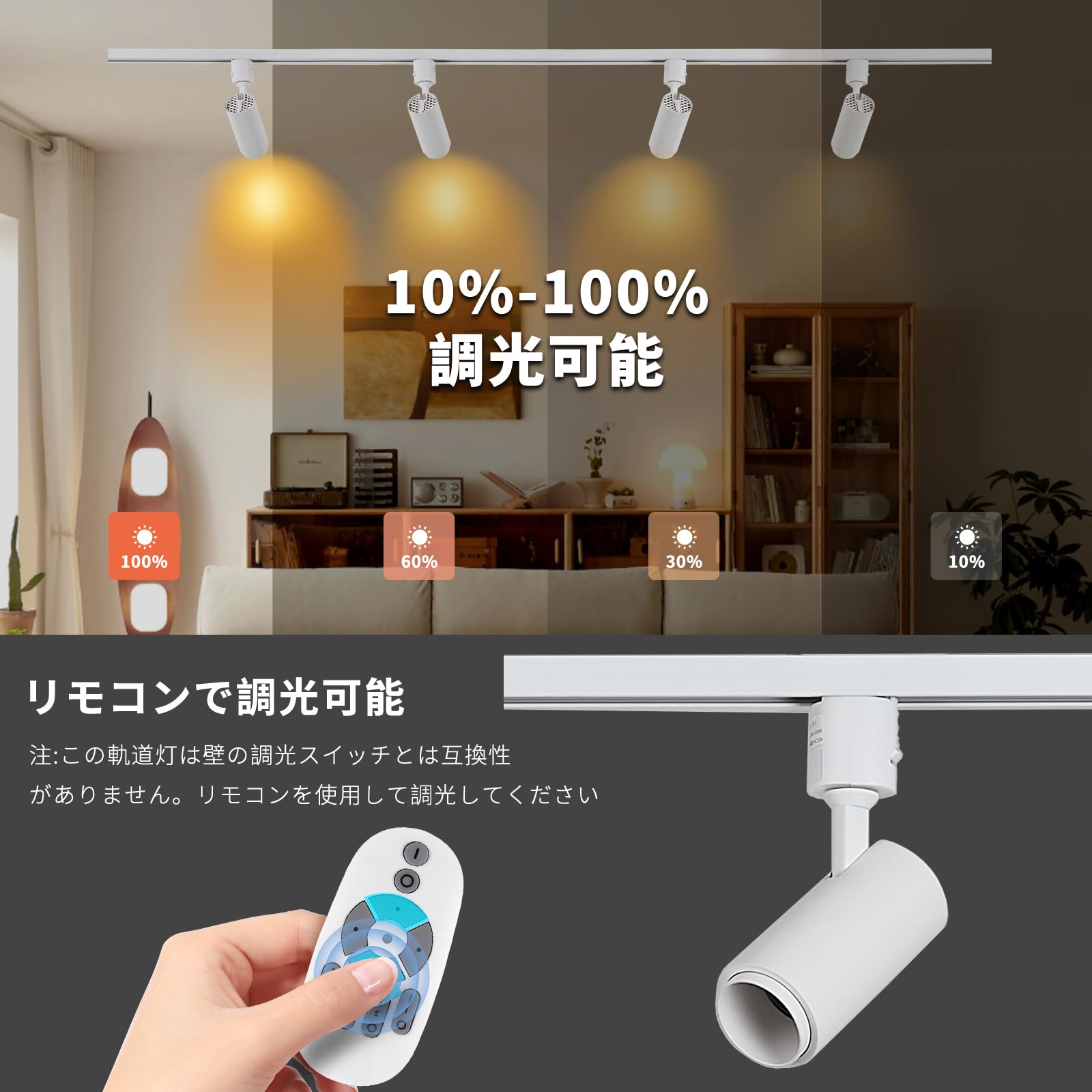 Amazon.co.jp : Wanllyble ダクトレール用スポットライト 調光調色
