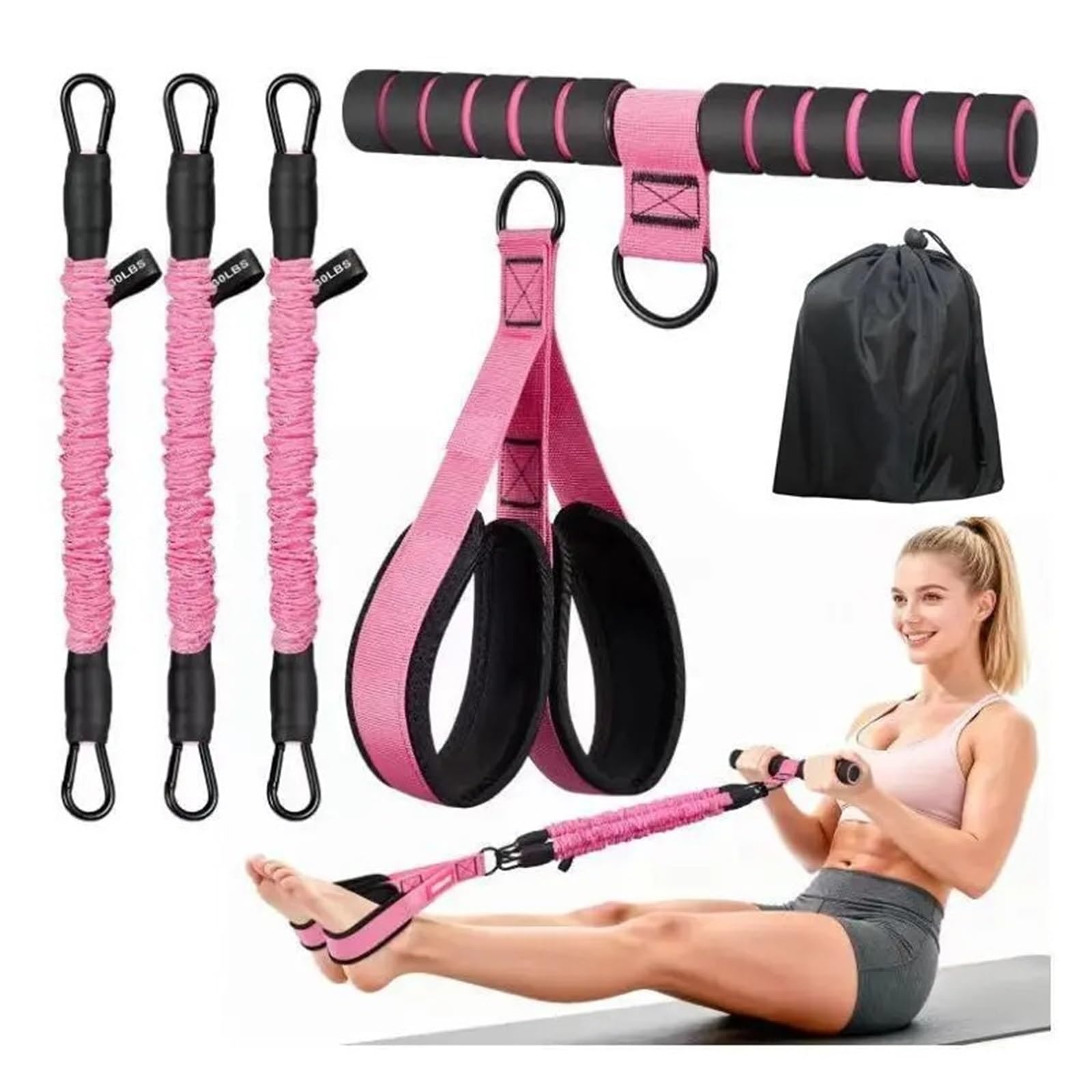 fasce di resistenza con maniglie Set di barre for trazioni e fasce resistenza, tubi elastici