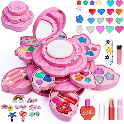 Kit de maquillaje para niñas, juego de maquillaje lavable para niñas, juego de simulación, maquillaje de princesa, regalos de cumpleaños, juguetes