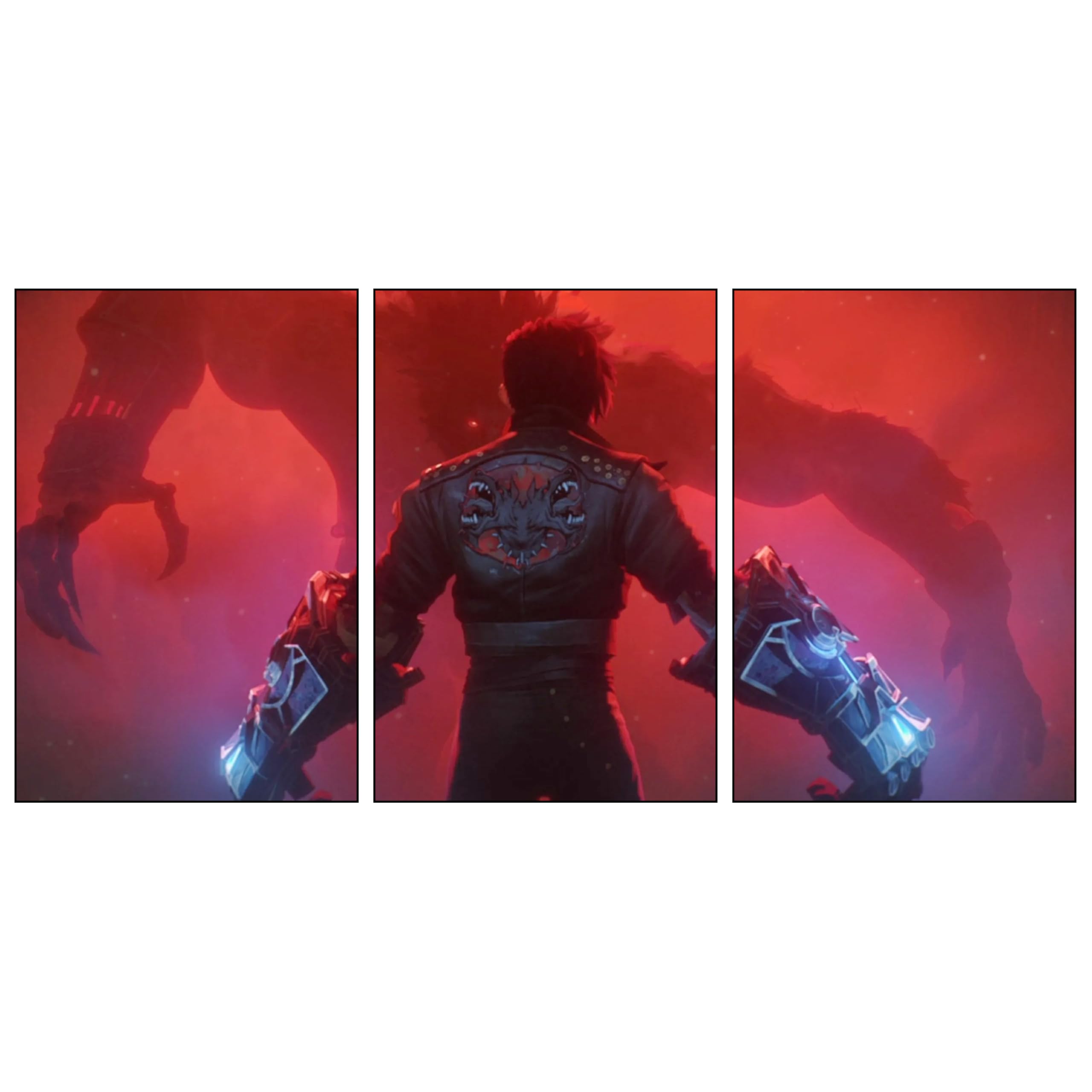 Wrap & Wish Arcane Studio Fortiche Classic Anime Split Wall Posters Set (A4 Size, 9x12 Inch) | Pack of 3 | Vintage Web Series, Movies Designs & Marvel Room Decor