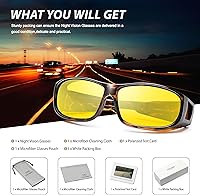 Vista 7 de URUMQI Gafas de conducción de visión nocturna para hombres y mujeres, lentes polarizados antirreflejos, lentes de alta definición amarillas