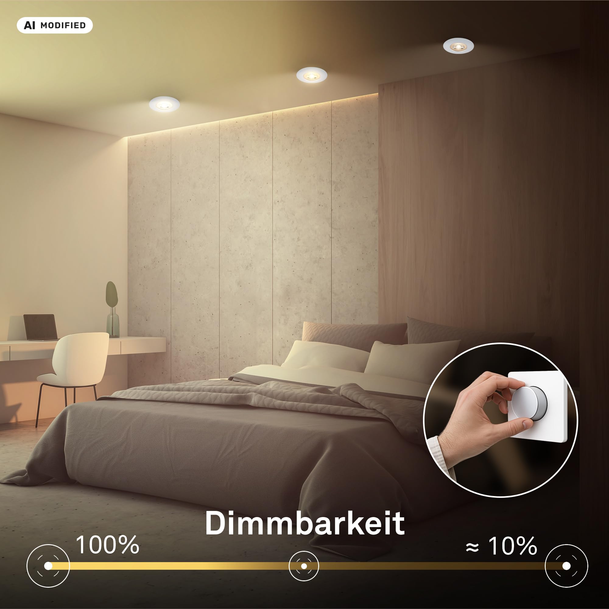 BRILONER - 3er Set LED Bad Einbaustrahler, Dimmbar, CCT, IP65, Chrom-Matt | Staub- und Strahlwasserschutz, Spot, Deckenspots, Einbauleuchten, Badspot, Deckenstrahler, 68mm Lochmass, 2700K-4000K