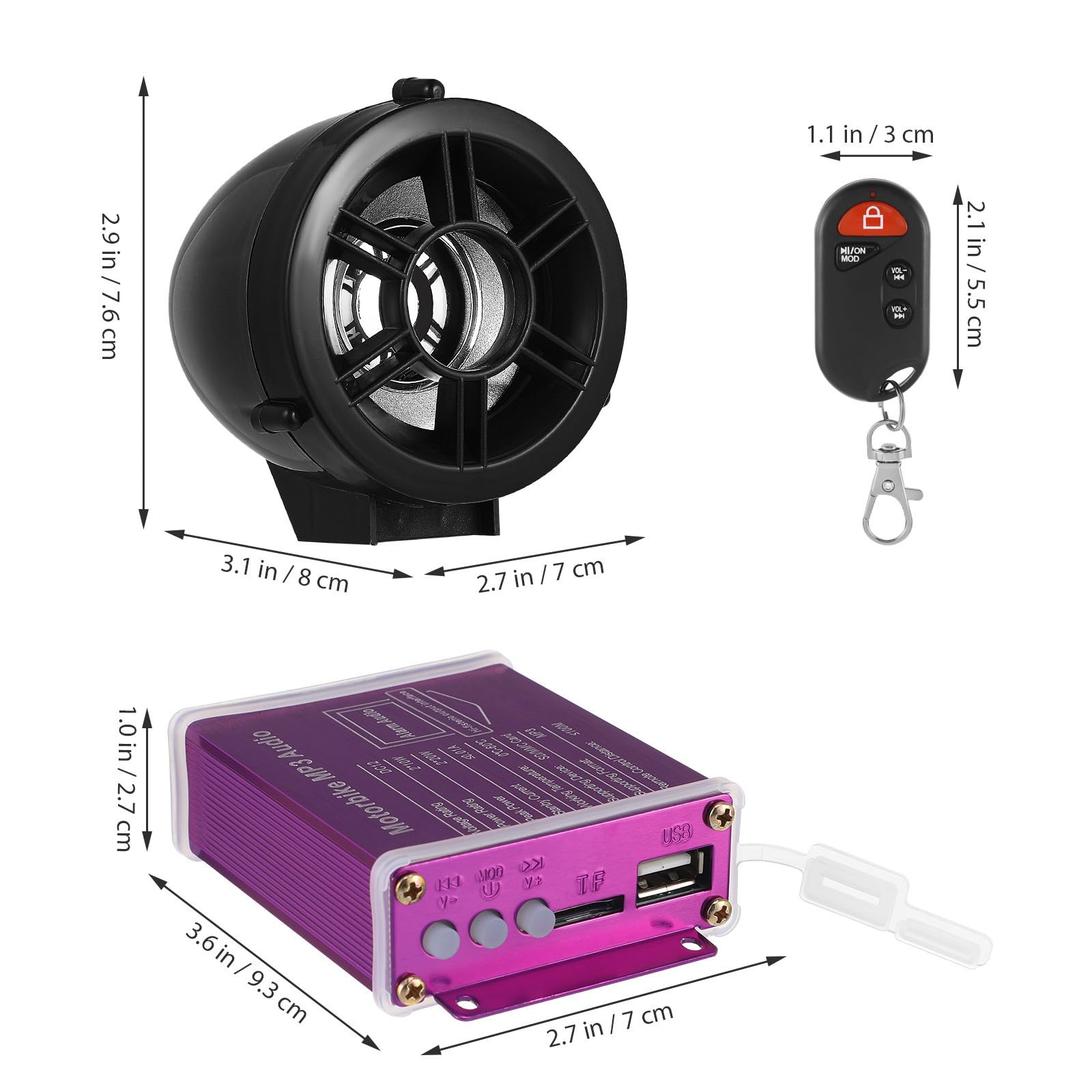 Sistema de Audio para Motocicleta Altavoces y Radio Integrados, Compatible Conexión Telefónica para Viajes en Moto