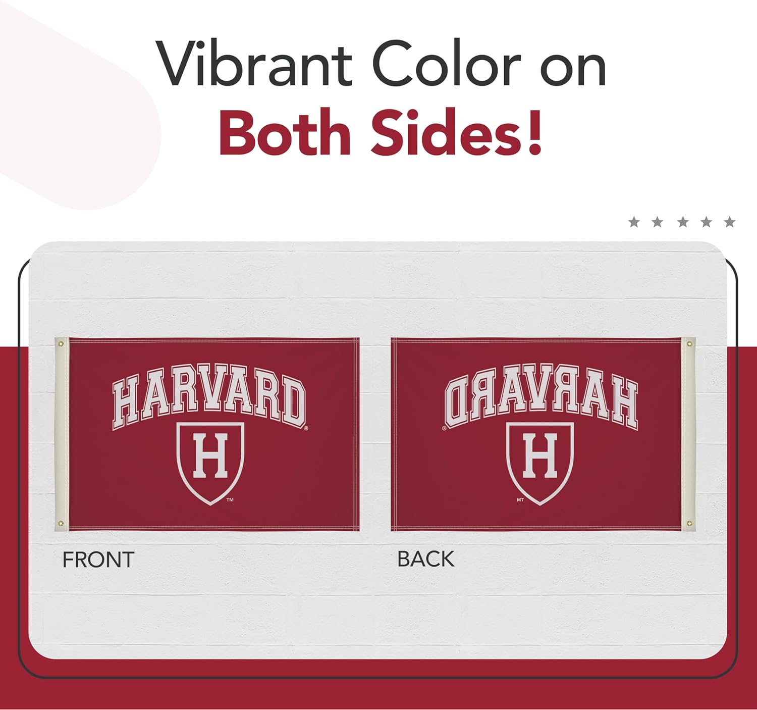 Harvard Crimson College Sports Printed Flag - NCAA Licensed - Nylon - School Banner (Red, White) (2' x 3')