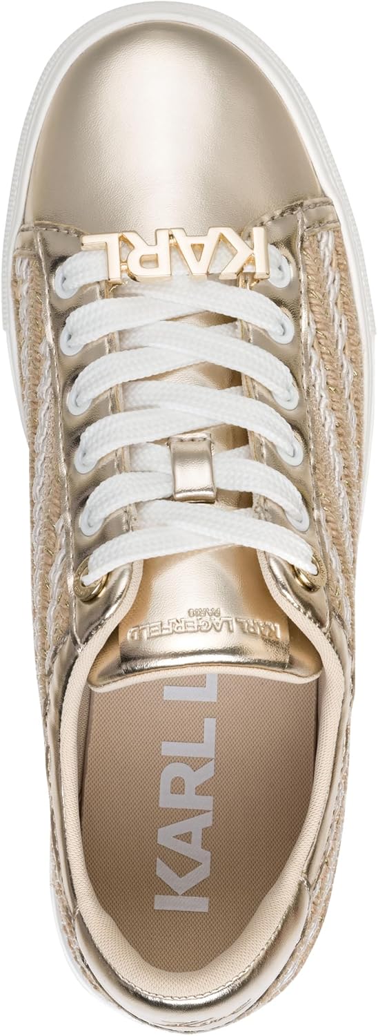 Karl Lagerfeld Women's Cate Lace Up Sneaker with Espadrille Detail